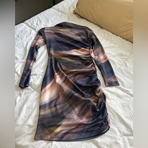 Elegant Multicolor Ruched Dress